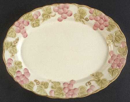 Vintage Pink 14" Oval Serving Platter