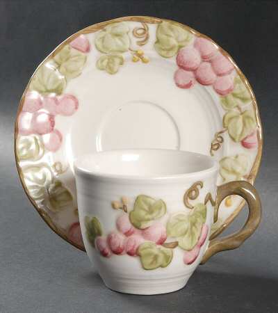 Vintage Pink Flat Cup & Saucer Set