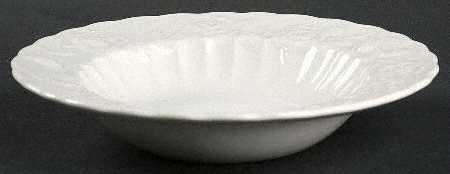 White Rose Rim Soup Bowl