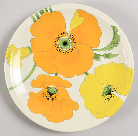 Wild Poppy Yellow Salad Plate