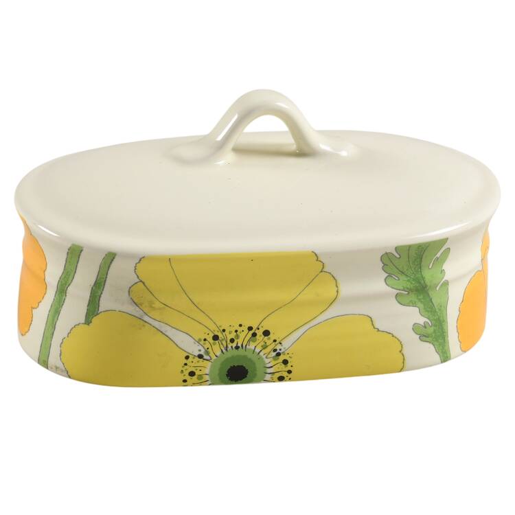 Wild Poppy Yellow Lid for 1/4 Lb Butter