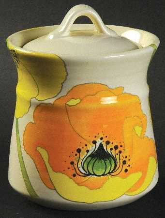 Wild Poppy Yellow Sugar Bowl & Lid