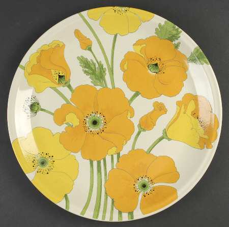 Wild Poppy Yellow 13" Chop Plate (Round Platter)