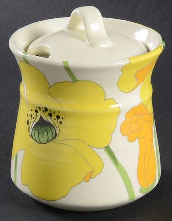 Wild Poppy Yellow Sugar Bowl & Lid