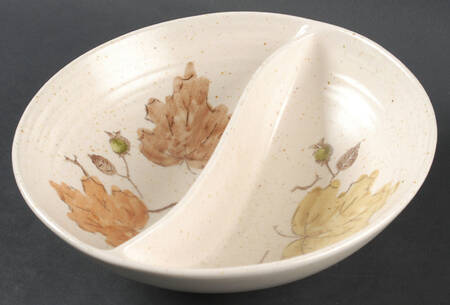 Woodland Gold Round Divided Vegetable Bowl