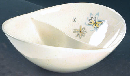 Young In Heart 9" Oval Divided Vegetable Bowl
