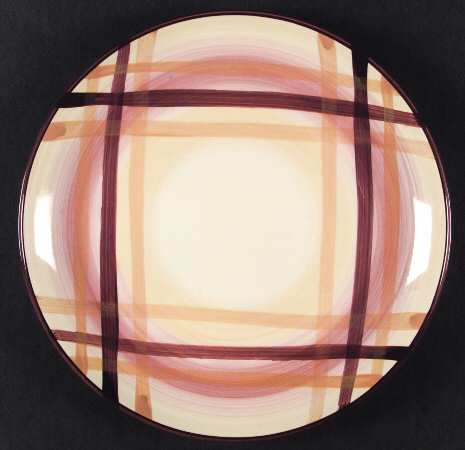 Brown Plaid 12" Chop Plate (Round Platter)