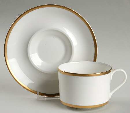 24 Karat Flat Cup & Saucer Set
