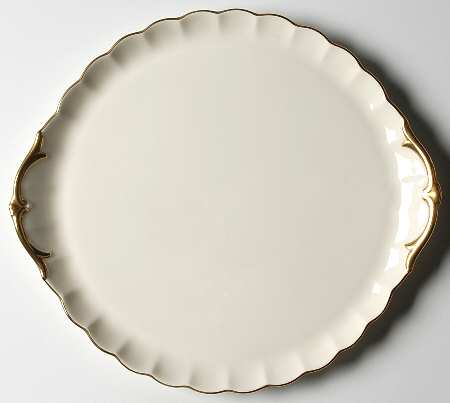 24 Karat Handled Cake Plate