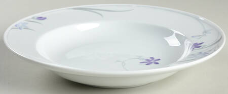 African Violets Large Rim Soup Bowl