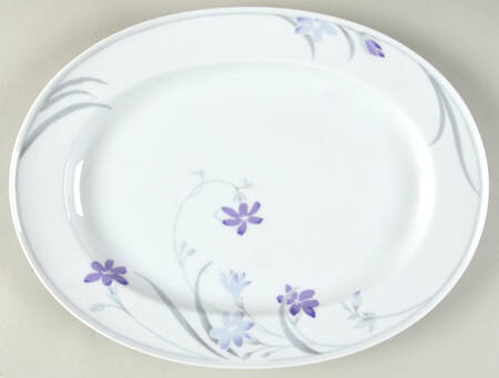 African Violets 14" Oval Serving Platter