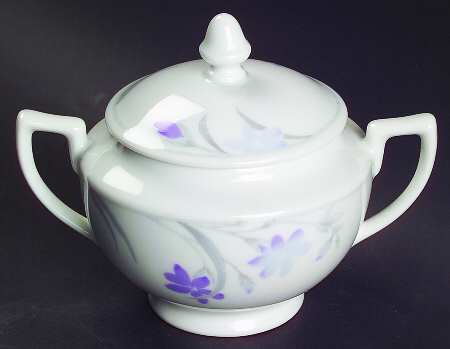 African Violets Sugar Bowl & Lid