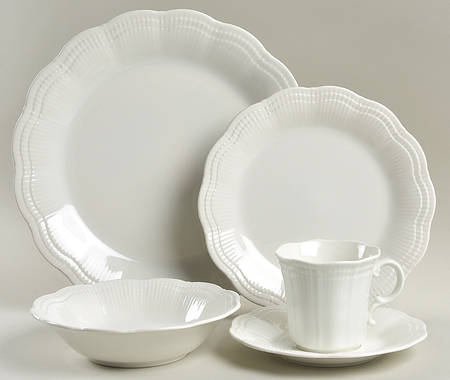 Allura White 5 Piece Place Setting