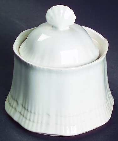 Allura White Sugar Bowl & Lid