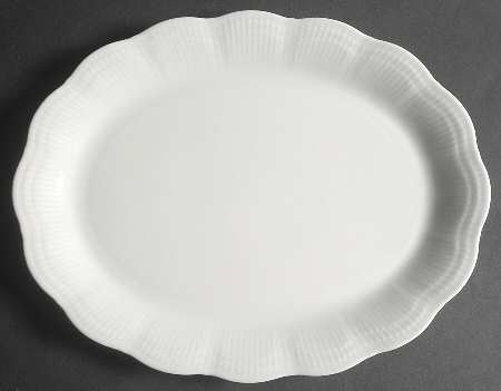 Allura White 14" Oval Serving Platter