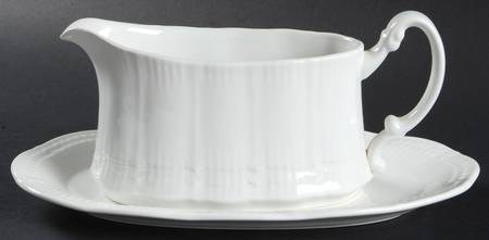 Allura White Gravy Boat & Underplate/Relish