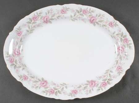 Alpine Rose 16" Oval Serving Platter