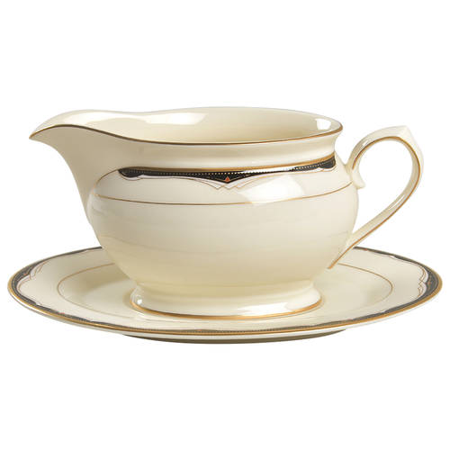 Ambassador Black Gravy Boat & Underplate