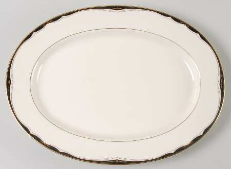 Ambassador Black 14" Oval Serving Platter