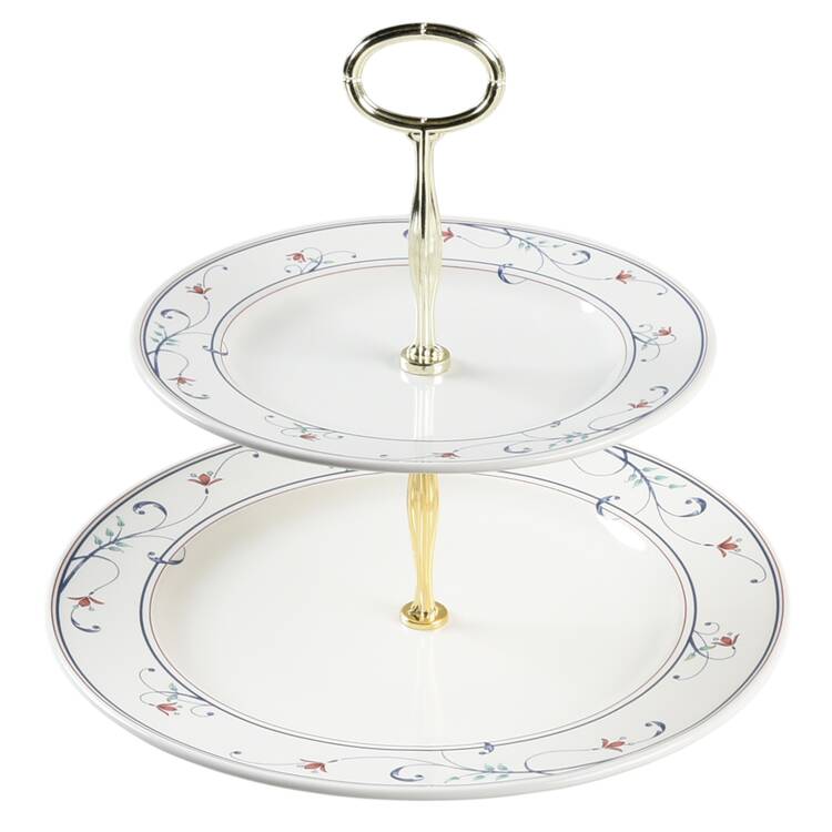 Annette 6 5/8"-10"  2 Tiered Serving Tray (Dp, Sp) HC