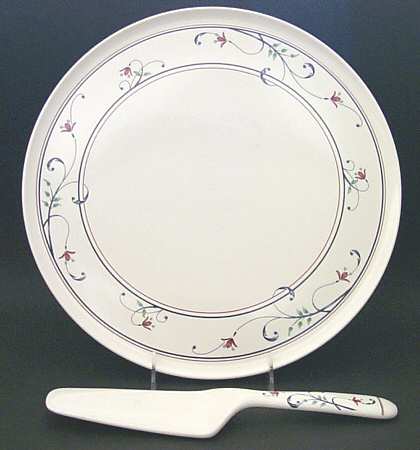 Annette Cake Plate & Solid Ceramic Server Set (No Box)