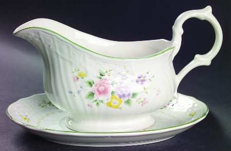 Antique Rose Gravy Boat & Underplate