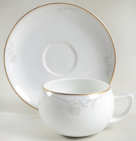 Antique Rose Flat Cup & Saucer Set by Mikasa