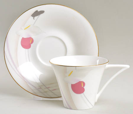 Anthurium Flat Cup & Saucer Set