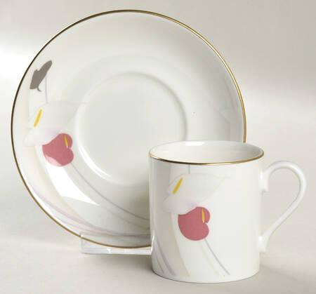 Anthurium Flat Demitasse Cup & Saucer Set