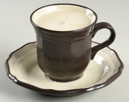 Antique White Scented Cup & Saucer Candle-Vanilla  HC