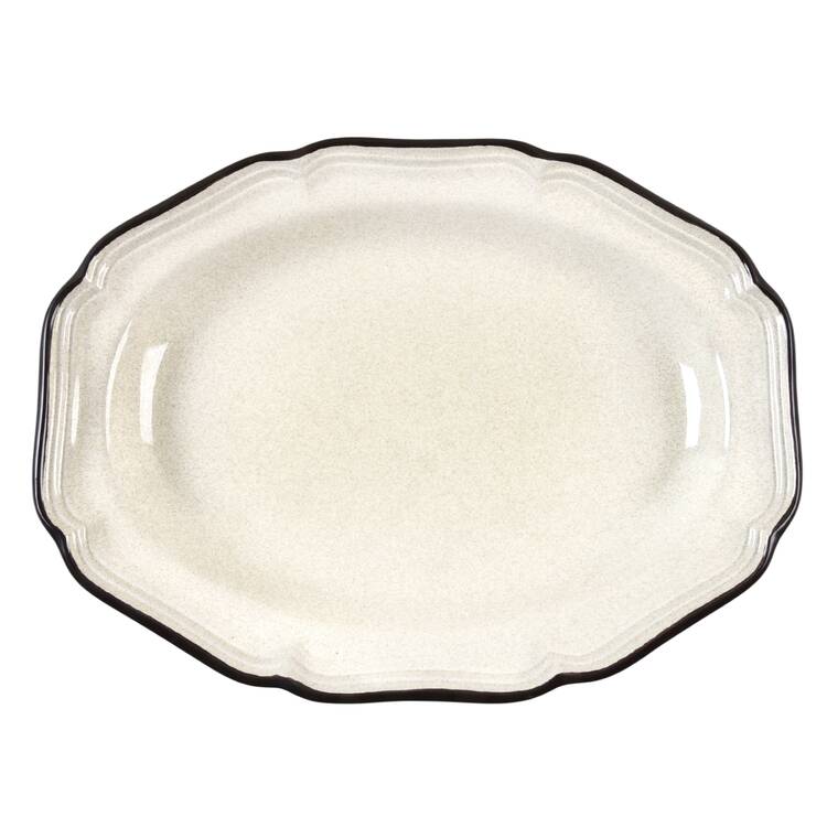 Antique White 14" Oval Serving Platter