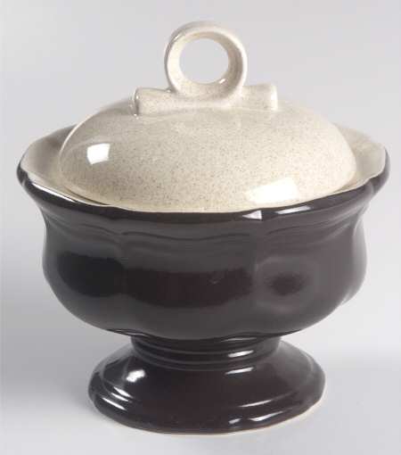 Antique White Sugar Bowl & Lid