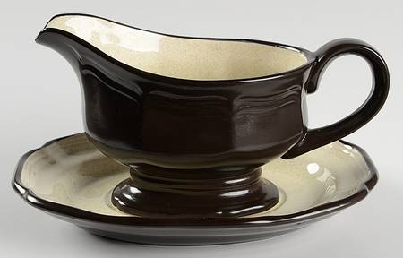 Antique White Gravy Boat & Underplate by Mikasa