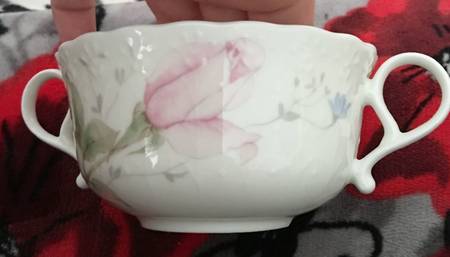 April Rose Flat Cream Soup Bowl