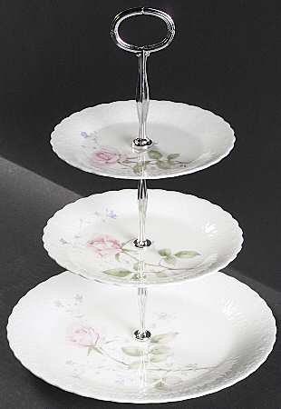 April Rose 13 7/8"-14 1/4" 3-Tiered Serving Tray(DP,SP,BB) HC