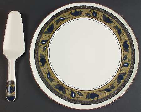 Arabella Cake Plate & Solid Ceramic Server Set (No Box)