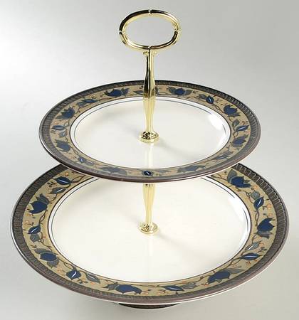 Arabella 11 1/4"  2 Tier Footed Serving Tray (DP,SP,FR) HC