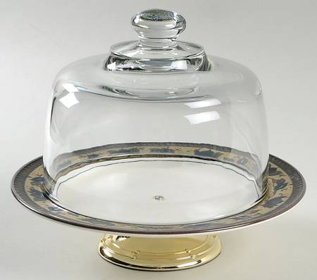 Arabella 6 1/2"-7 1/2" Footed Cheese Plate w/ Glass Dome HC