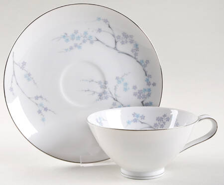Atalie Blue Flat Cup & Saucer Set