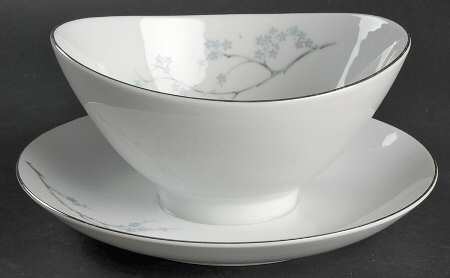 Atalie Blue Gravy Boat with Attached Underplate