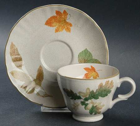 Autumn Artistry Footed Cup & Saucer Set