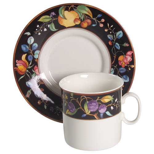Autumn Grove Flat Cup & Saucer Set