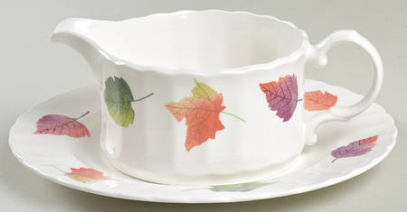 Autumn Revue Round Gravy Boat & Underplate (Salad Plate)