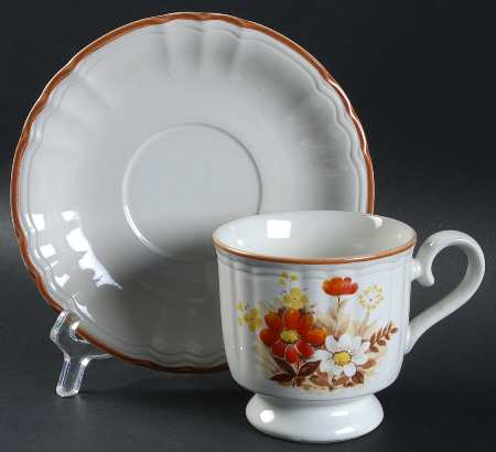 Autumn Footed Cup & Saucer Set
