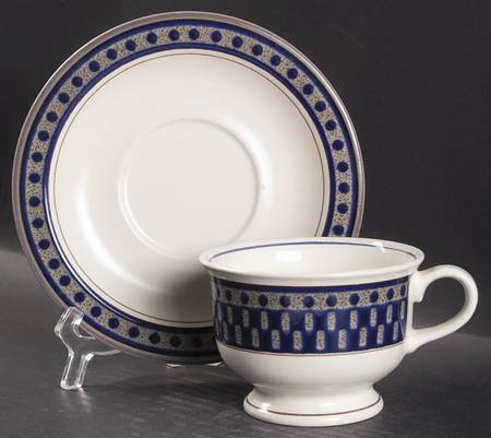 Aztec Blue Breakfast Cup & Saucer Set by Mikasa