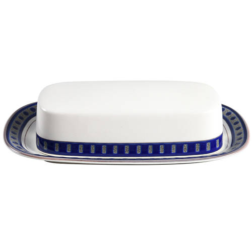 Aztec Blue 1/4 Lb Covered Butter by Mikasa
