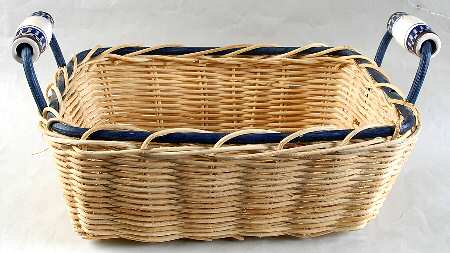 Aztec Blue 12" Wicker Basket