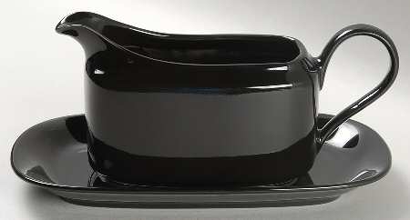 Basic Black Gravy Boat & Underplate (Relish/Butter)