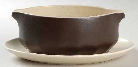 Bark Brown Gravy Boat & Underplate