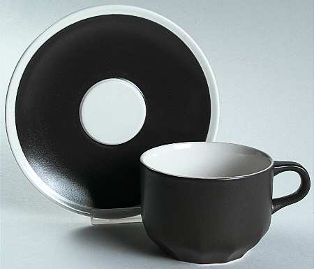 Bark Brown Flat Cup & Saucer Set